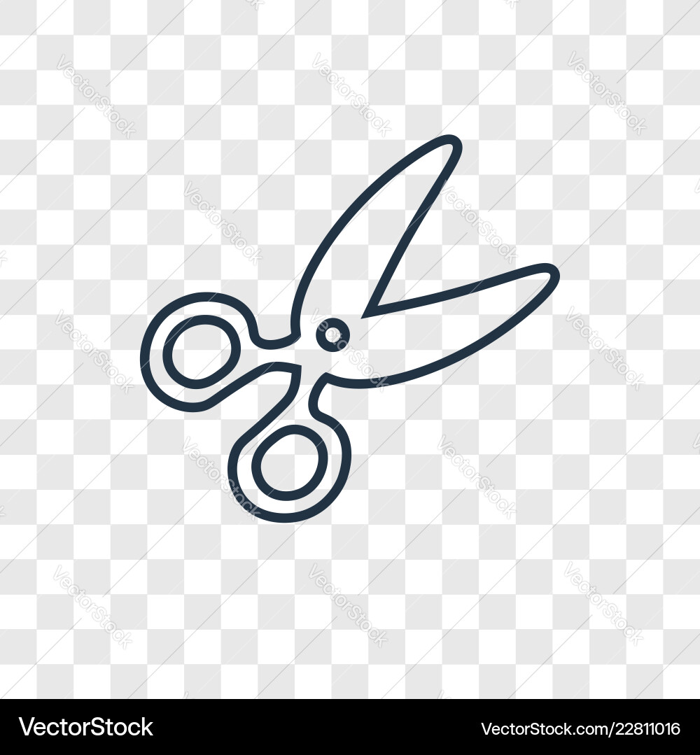 Scissors concept linear icon isolated Scissors concept linear icon isolated vector image