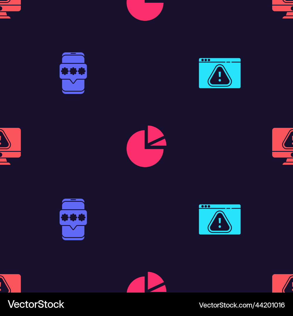 Set browser with exclamation mark mobile Set browser with exclamation mark mobile vector image