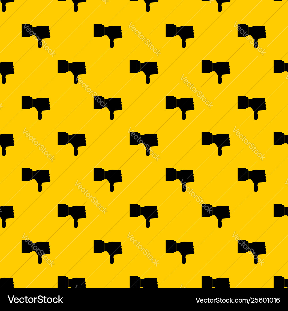 Thumb down gesture pattern Thumb down gesture pattern vector image
