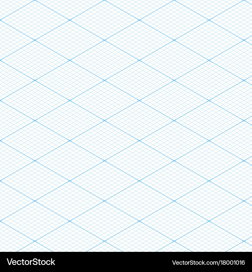 White Isometric Grid Blueprint Pattern vector image