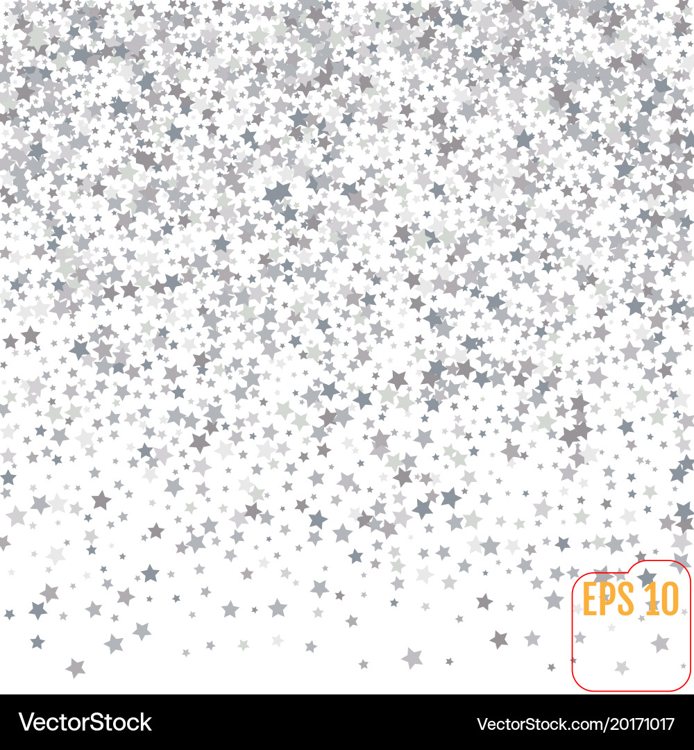Abstract pattern of random falling silver stars vector image