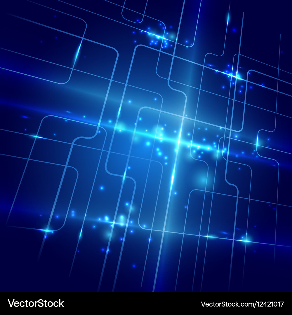 Abstract Tech Lines & Lights Vector Image