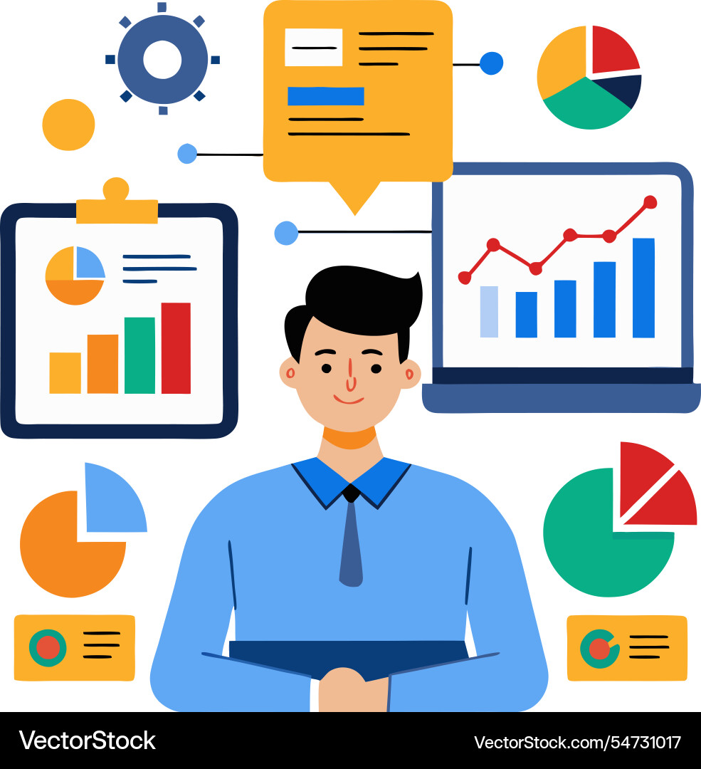 Business performance dashboard ui and ux vector image