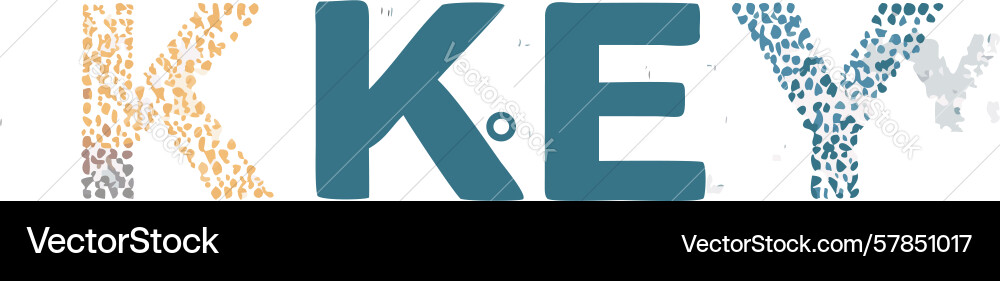 Dynamic kkey typography with pixelated effect Vector Image