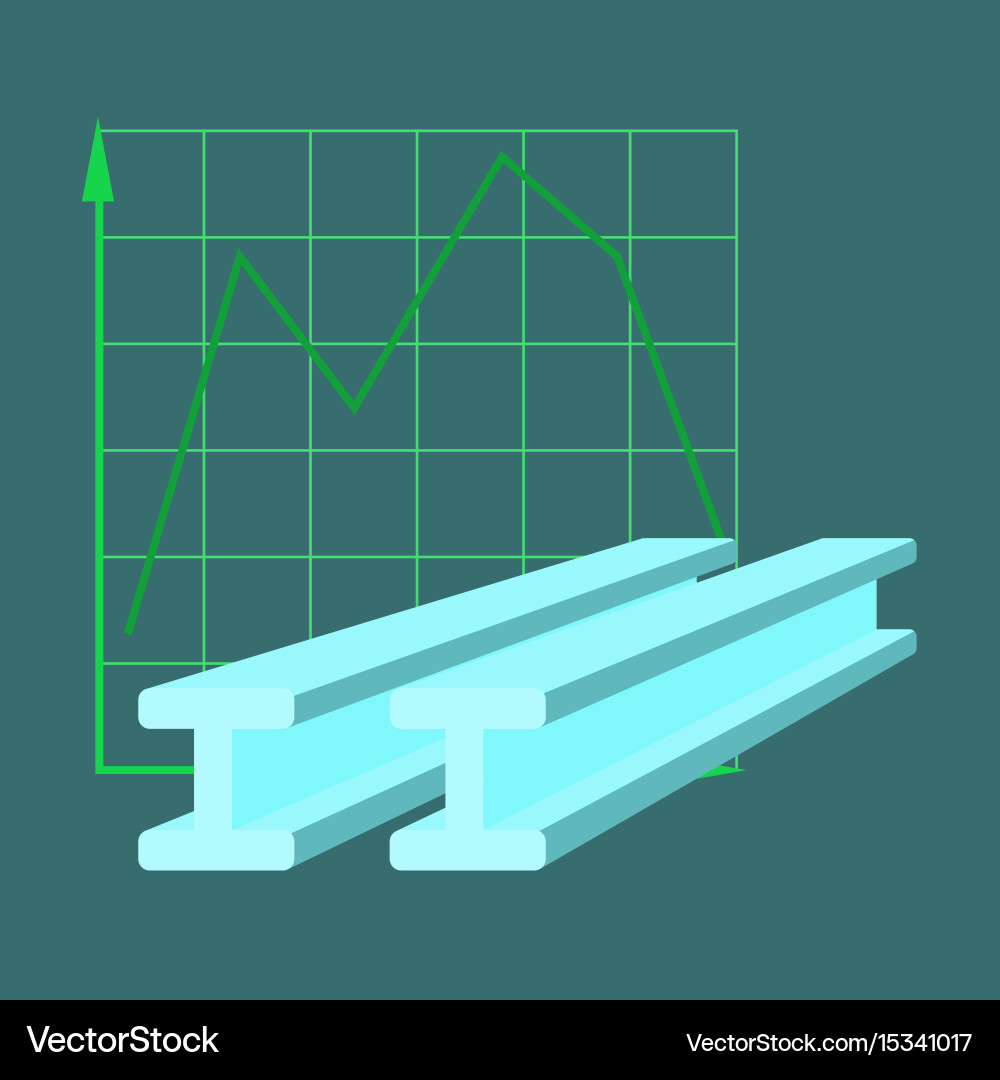 Flat icon on stylish background falling graph vector image