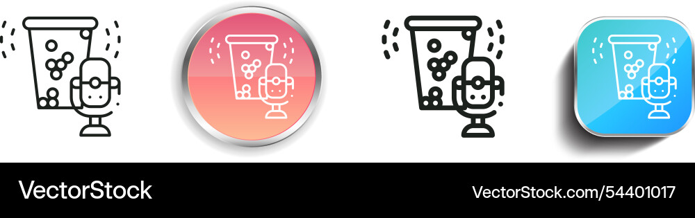 Glass icon thin linear regular and button style Glass icon thin linear regular and button style vector image