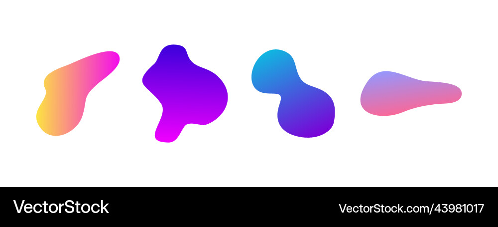 Gradient liquid blob shapes Gradient liquid blob shapes vector image