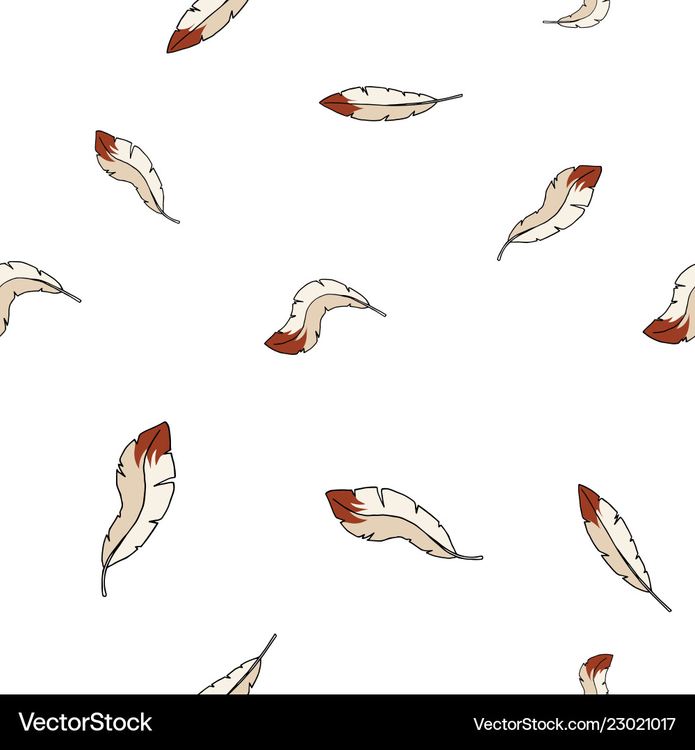 Hand gezogene nahtlose Muster Vogelfedern Hand gezogene nahtlose Muster Vogelfedern vektorbild