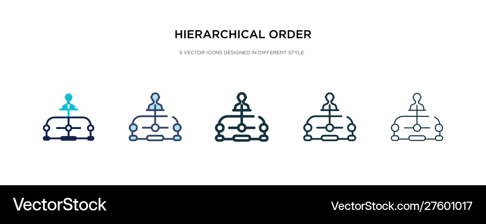 Hierarchical order icon in different style two vector image