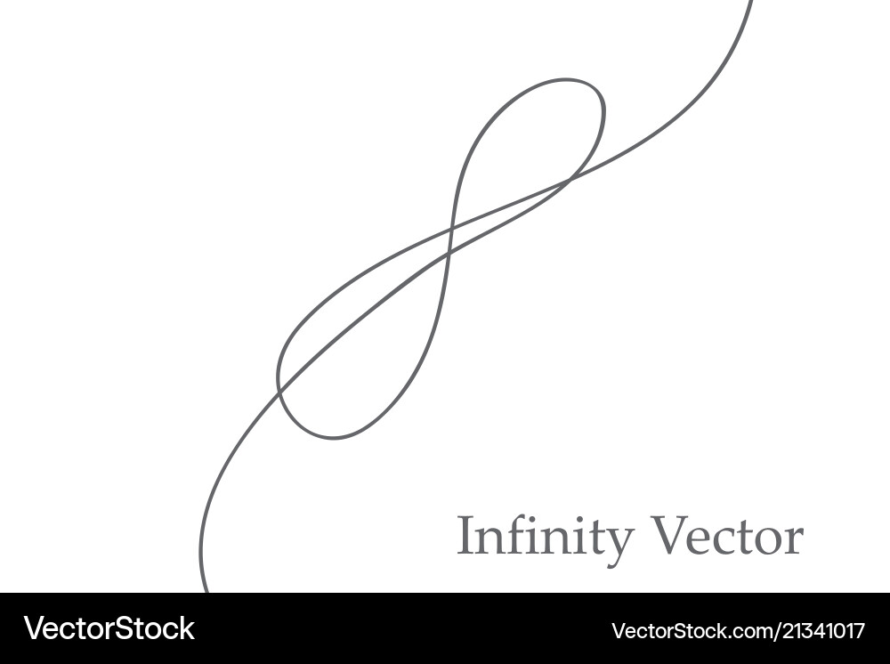 Infinity in solid lines of drawing continuous Vector Image