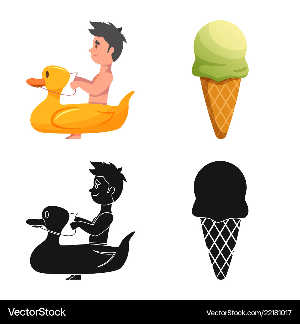 Isolated object of pool and swimming sign set vector image