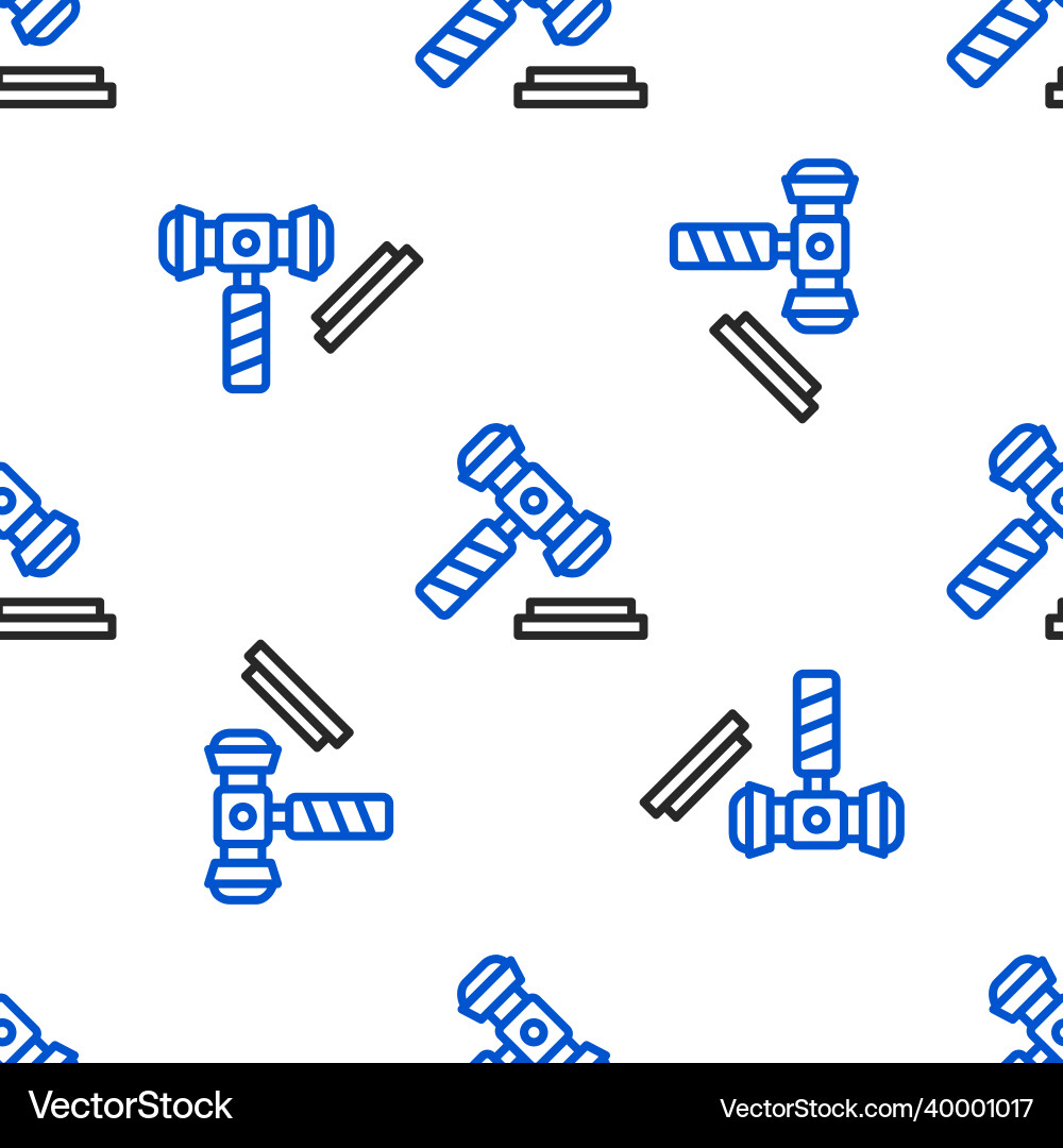 Line judge gavel icon isolated seamless pattern Line judge gavel icon isolated seamless pattern Vector Image