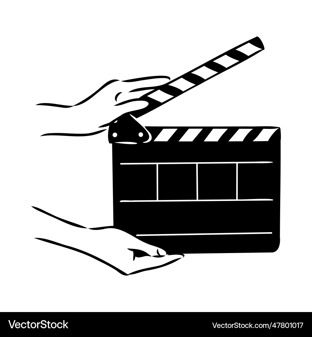 Linear clapper icon for the movie a firecracker Linear clapper icon for the movie a firecracker vector image
