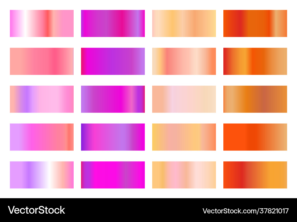 Metallic gradient collection with shiny colorful Vector Image