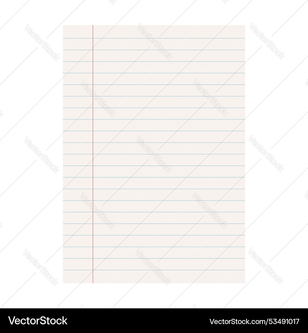 Paper page in flat style sheet with lines Paper page in flat style sheet with lines Vector Image