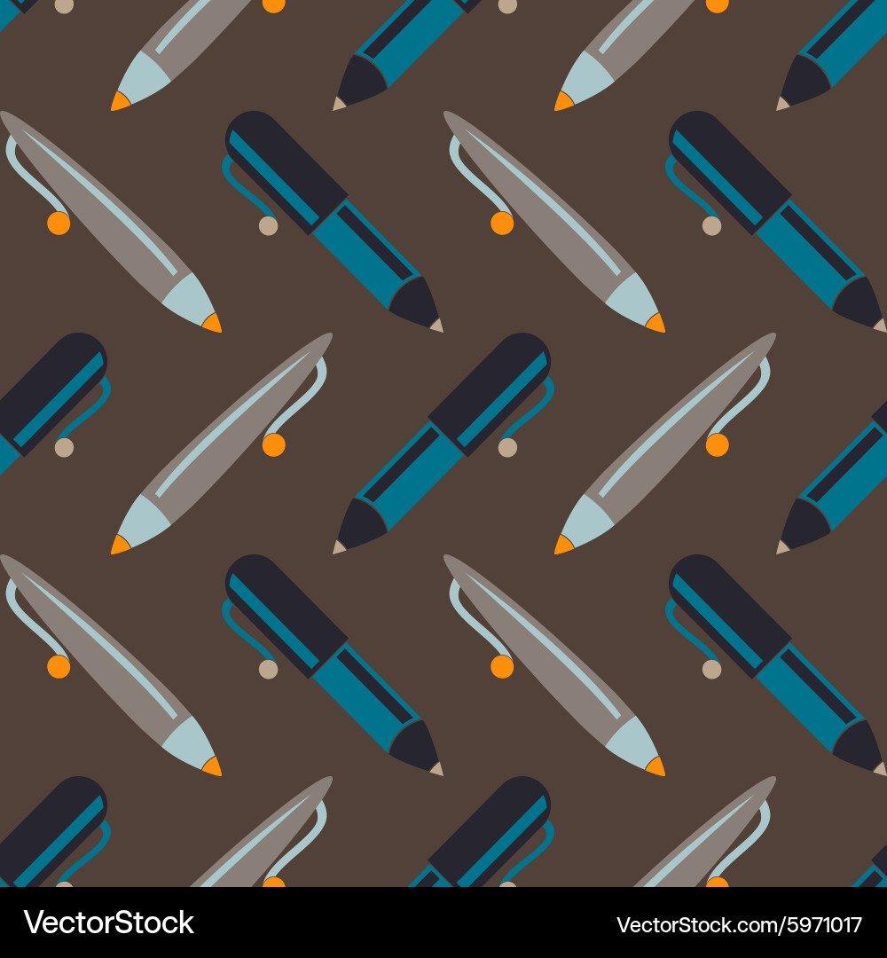 Pen set seamless pattern Vector Image