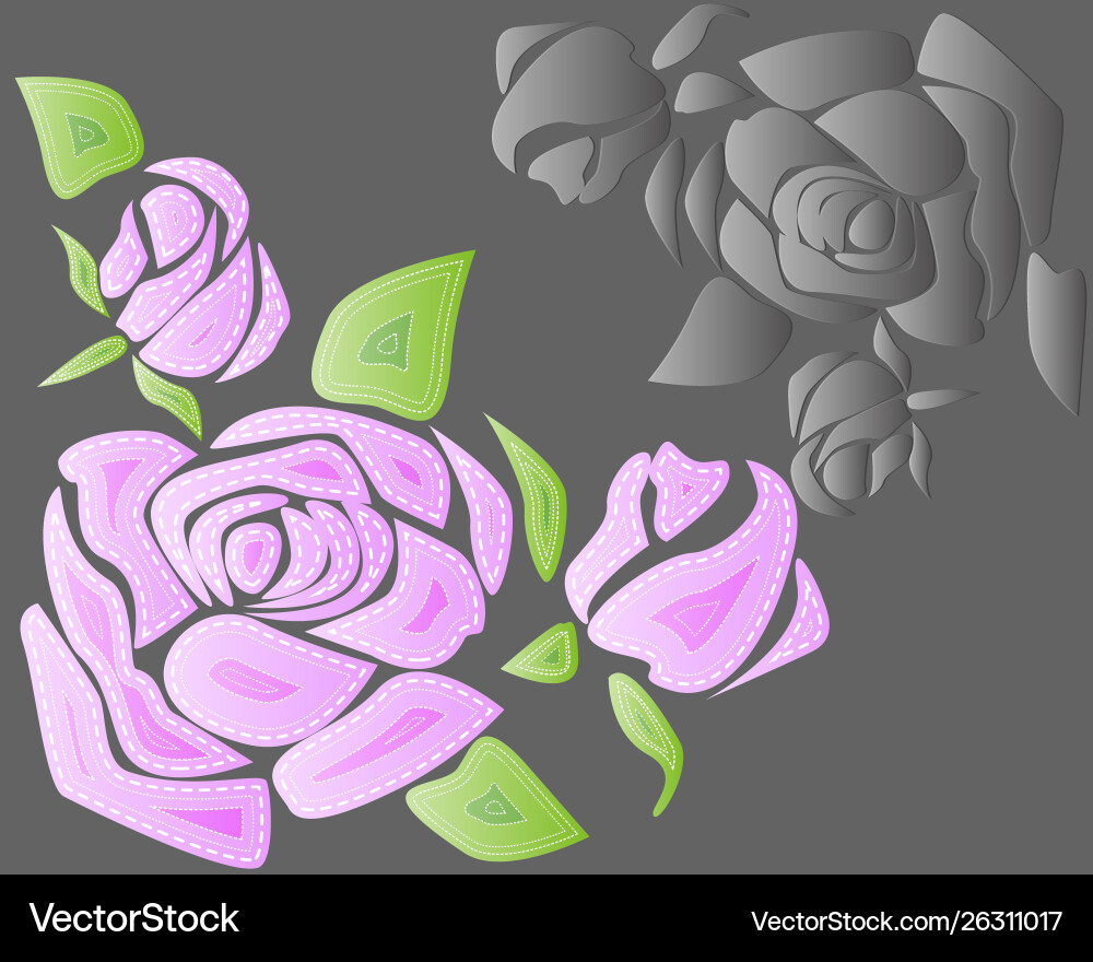 Roses elements design with effect Vector Image
