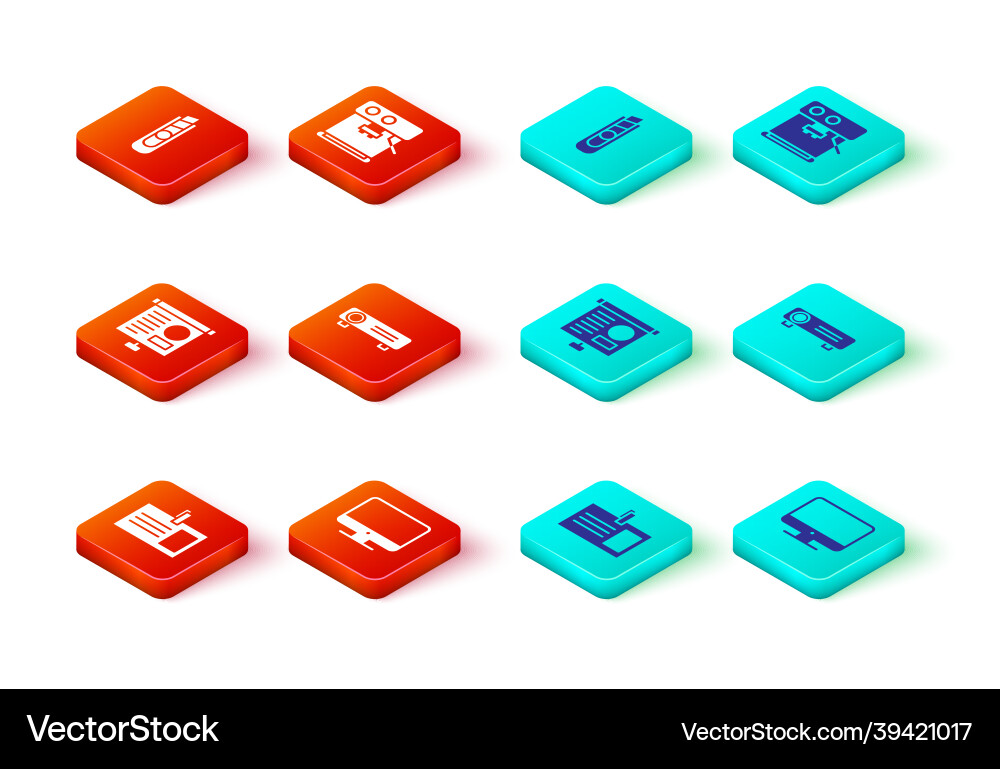 Set identification badge computer monitor screen Set identification badge computer monitor screen vector image