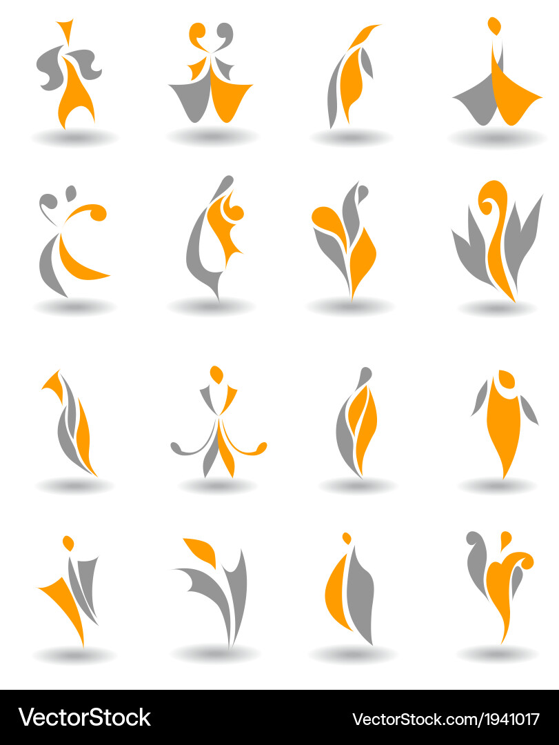Set of abstract design element vector image