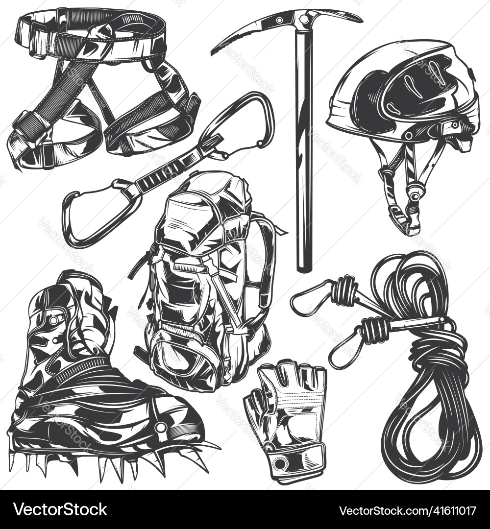 Set of hiking elements for creating your own Set of hiking elements for creating your own vector image