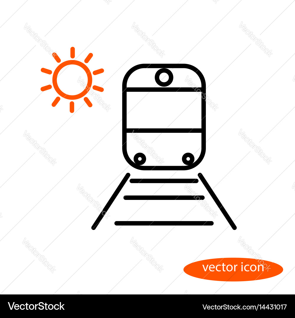 Simple image a train on rails vector image