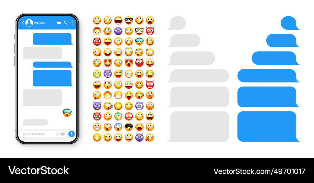 Smartphone messaging app user interface design Vector Image