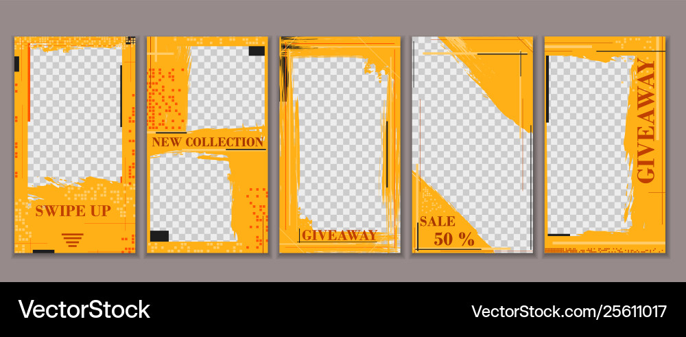 Stories template with empty transparent space Stories template with empty transparent space vector image