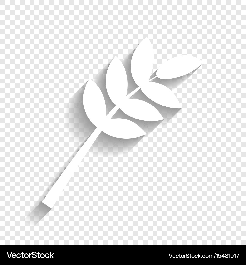 Tree branch sign white icon with soft Vector Image