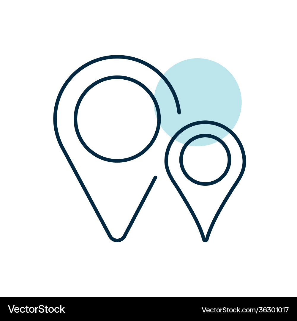 Two pin map icon pointer markers vector image