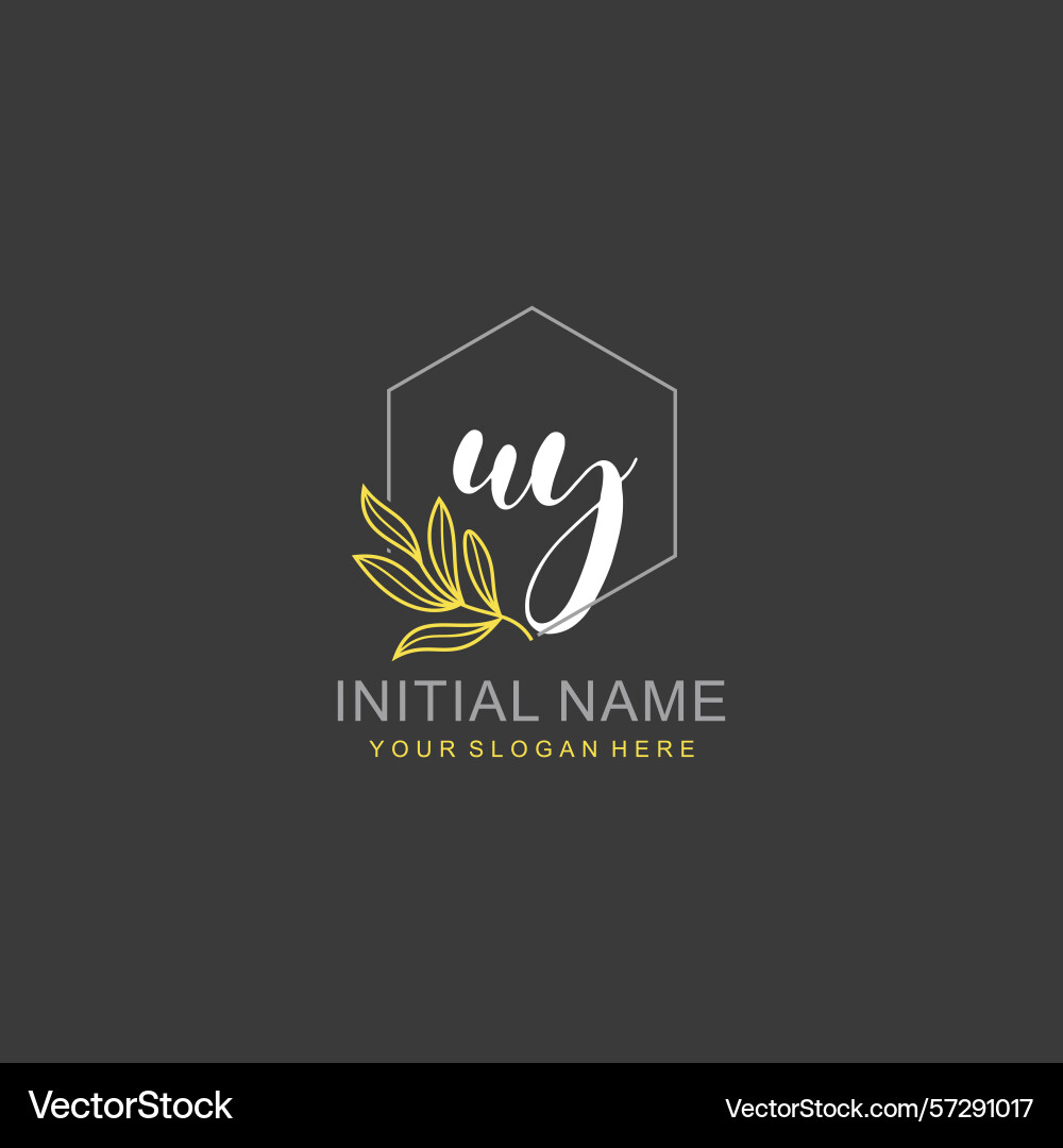 Uy initial logo templates with botanical elements Uy initial logo templates with botanical elements Vector Image