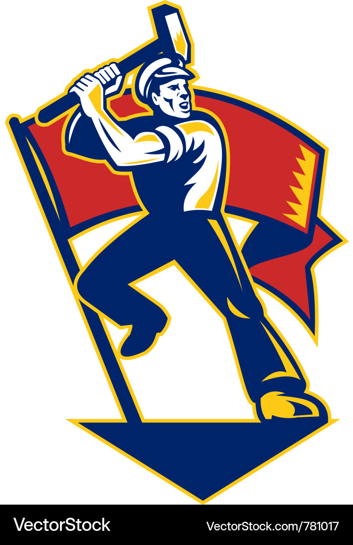 Worker with Sledgehammer Vector Image
