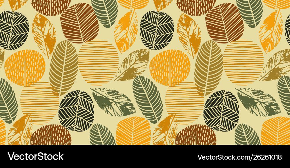 Abstract autumn seamless pattern with trees Abstract autumn seamless pattern with trees vector image