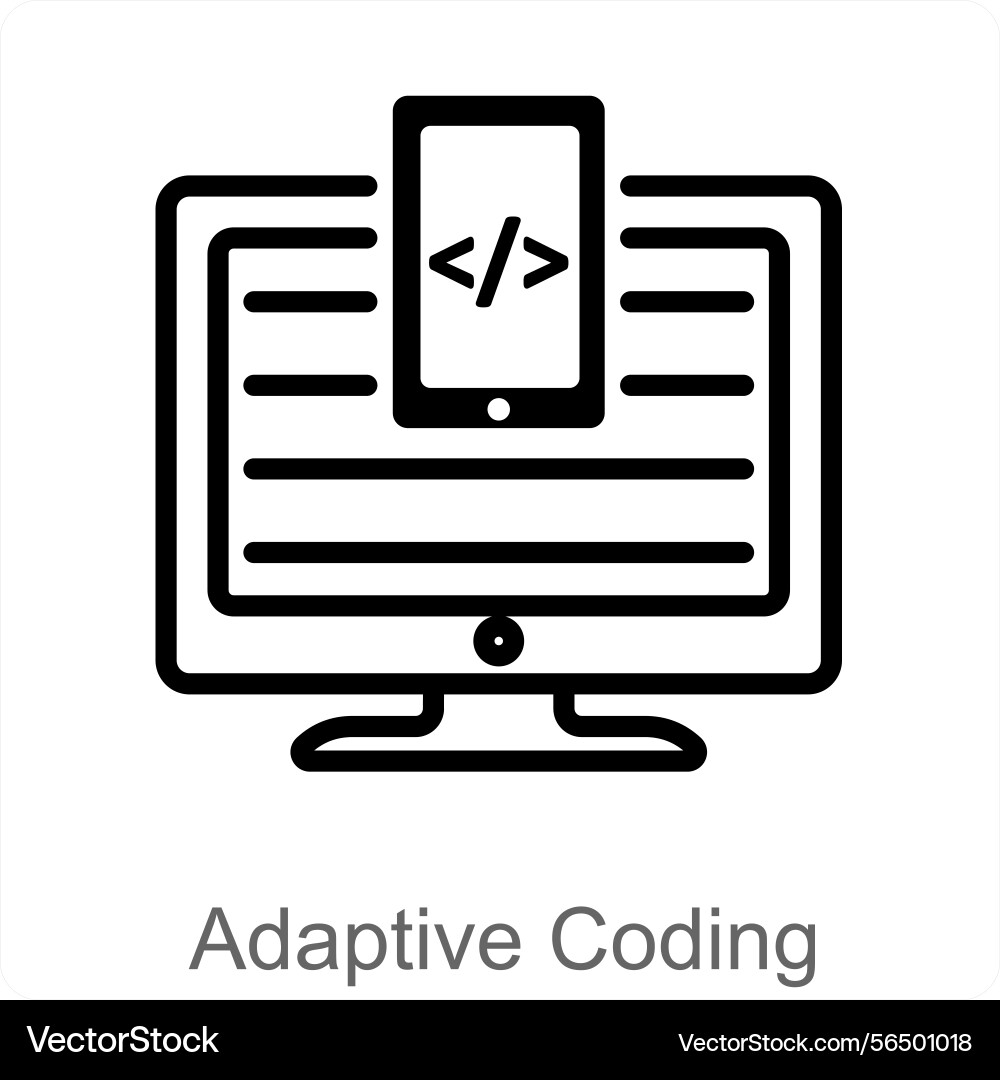 Adaptive coding icon concept vector image