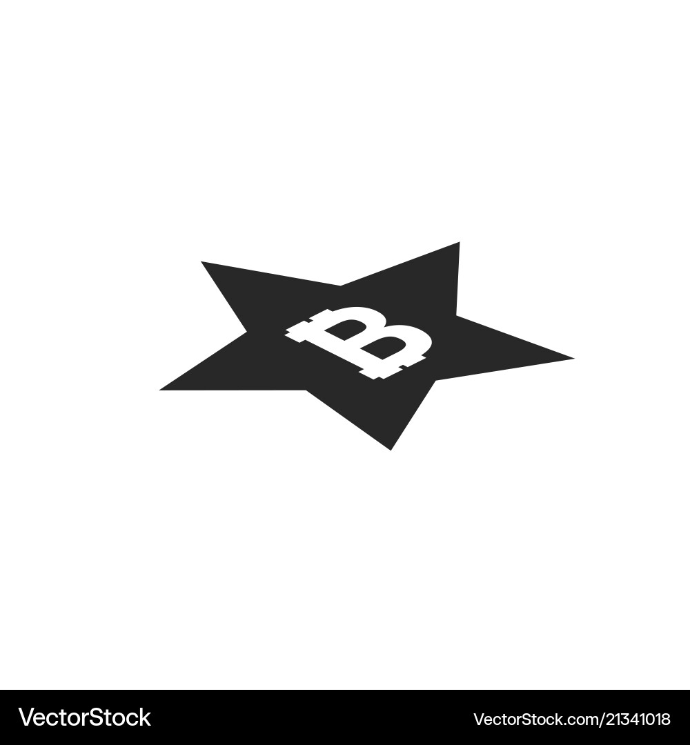 Bitcoin coin with stars abstract falling Bitcoin coin with stars abstract falling vector image