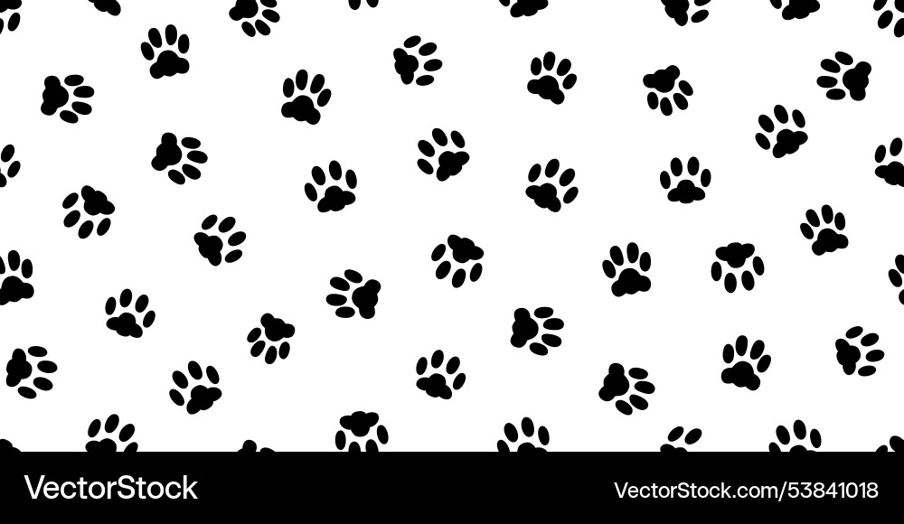 Black Cat Paw Print Pattern vector image
