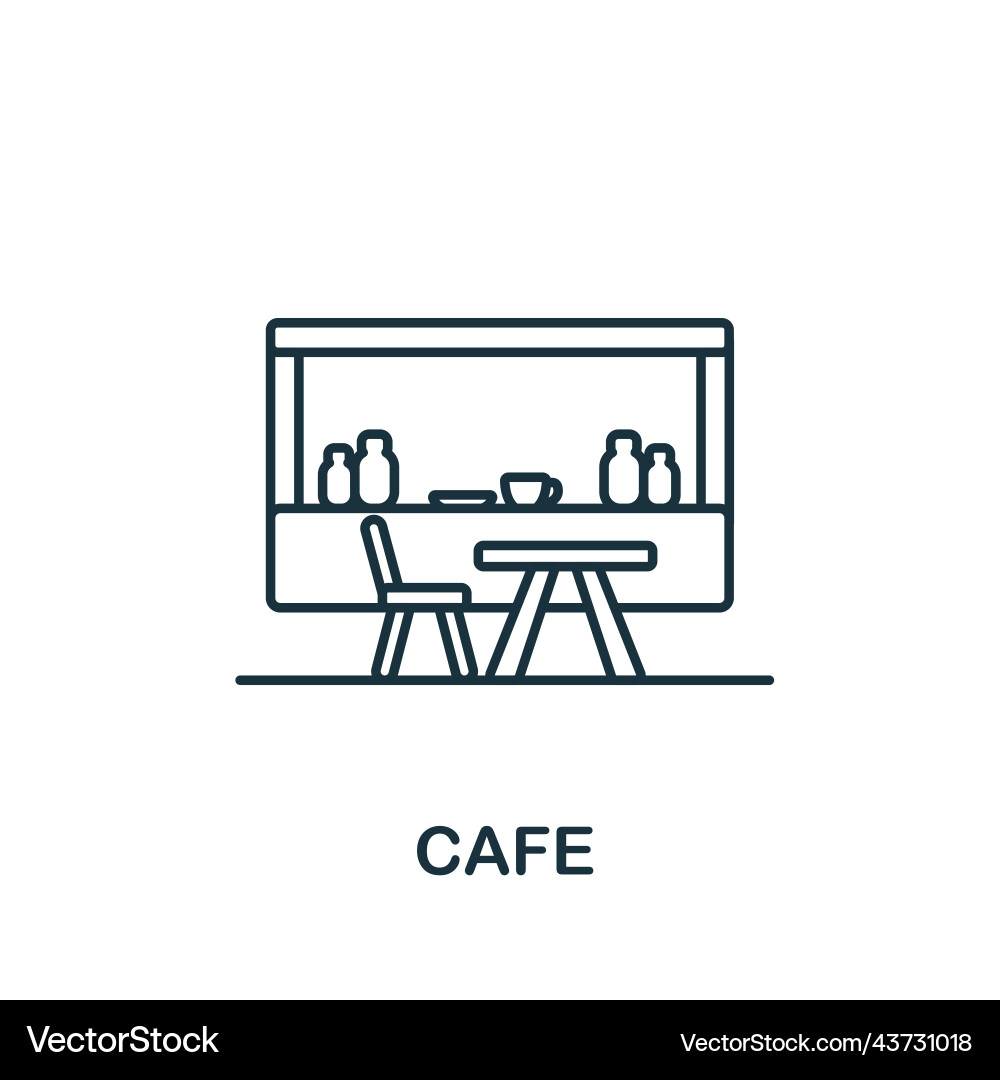 Cafe icon line simple for templates web Vector Image