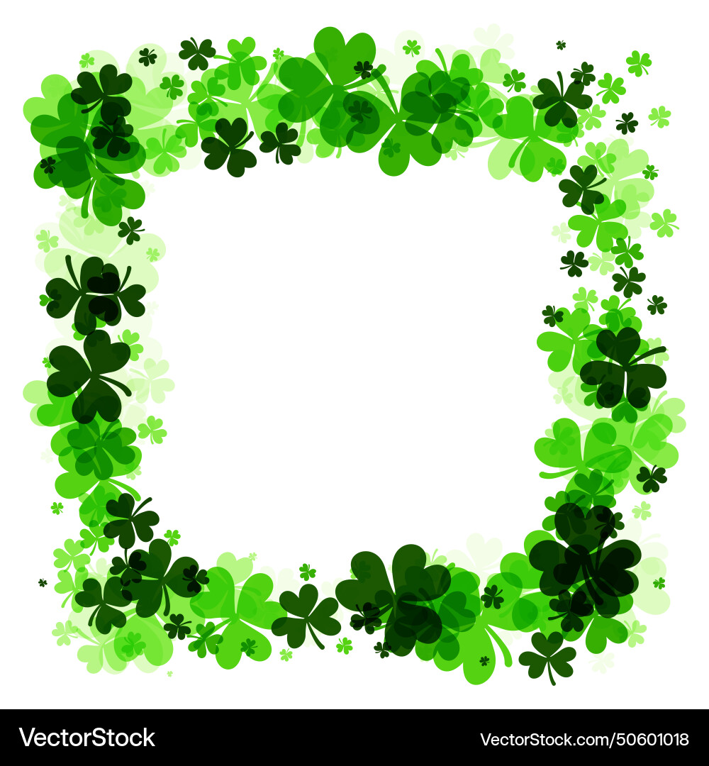 Clover leaf border on transparent background Clover leaf border on transparent background vector image