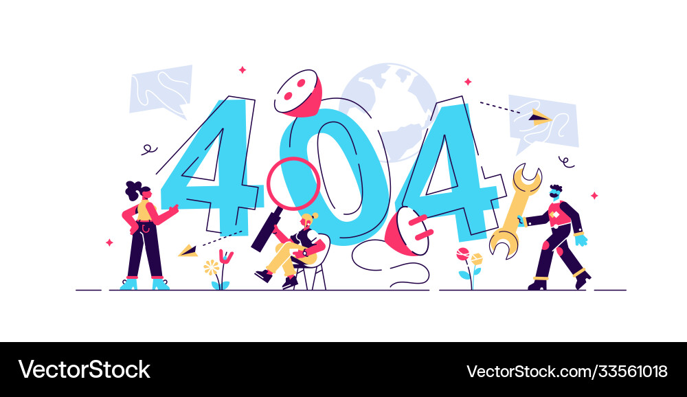 Concept 404 error page or file not found Vector Image