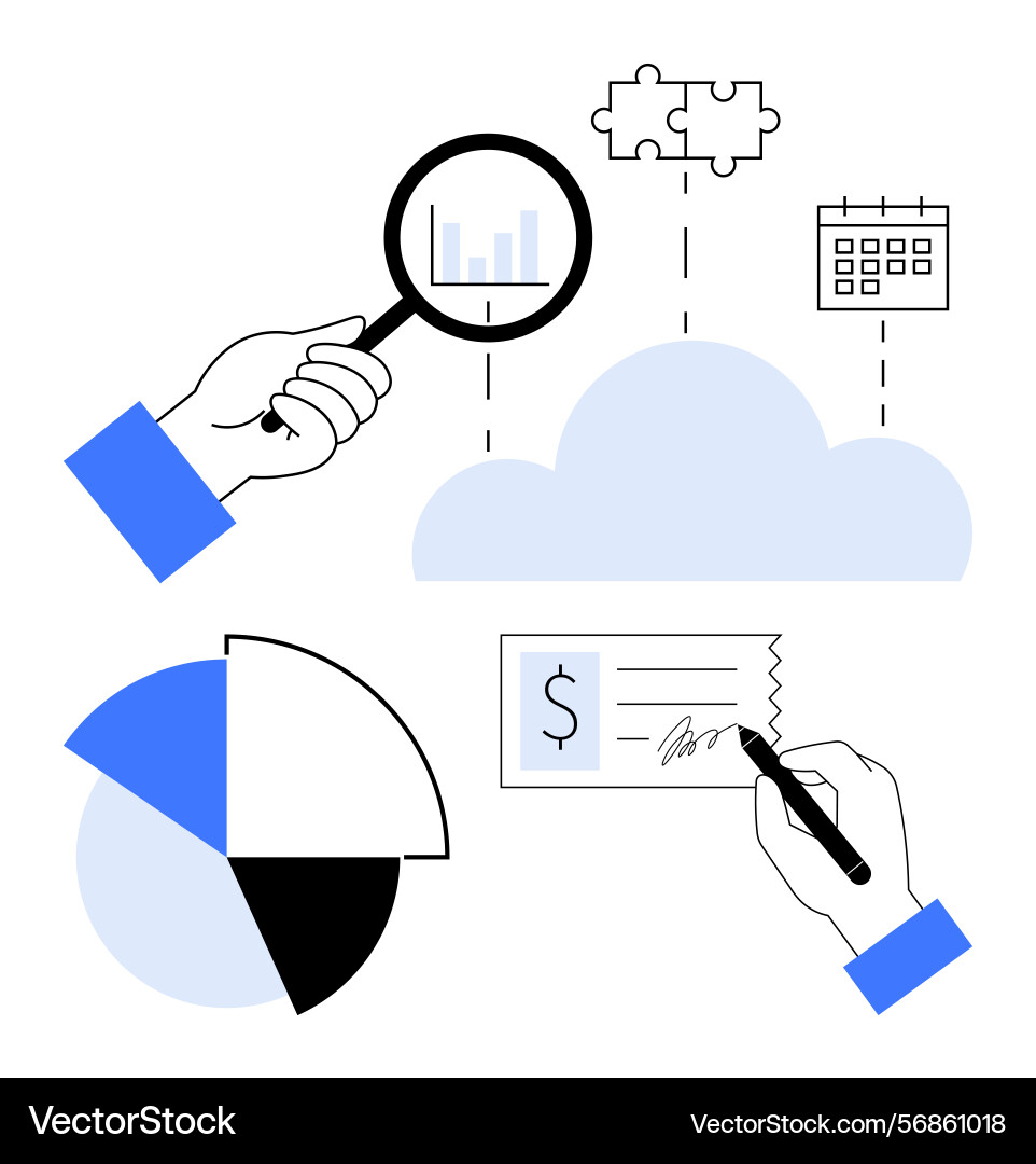 Data analysis and planning concept with graphs Data analysis and planning concept with graphs vector image