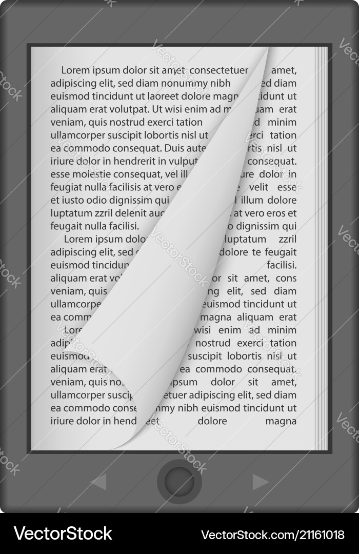 Ereader mockup realistic style Ereader mockup realistic style vector image
