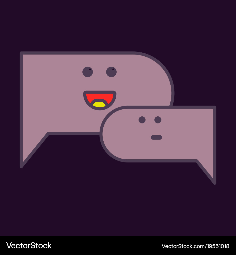 Flat chat icon with dialog clouds vector image