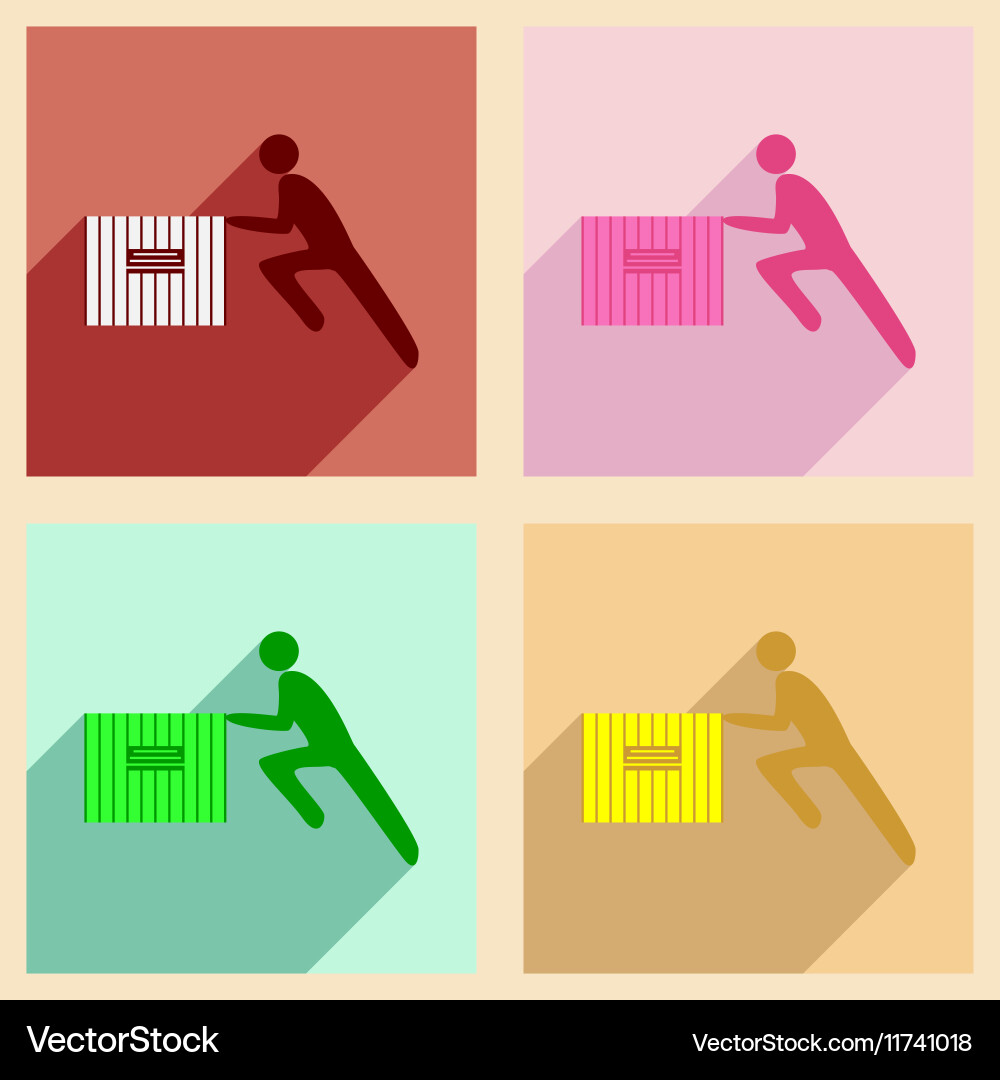 Flat with shadow concept and mobile application Vector Image