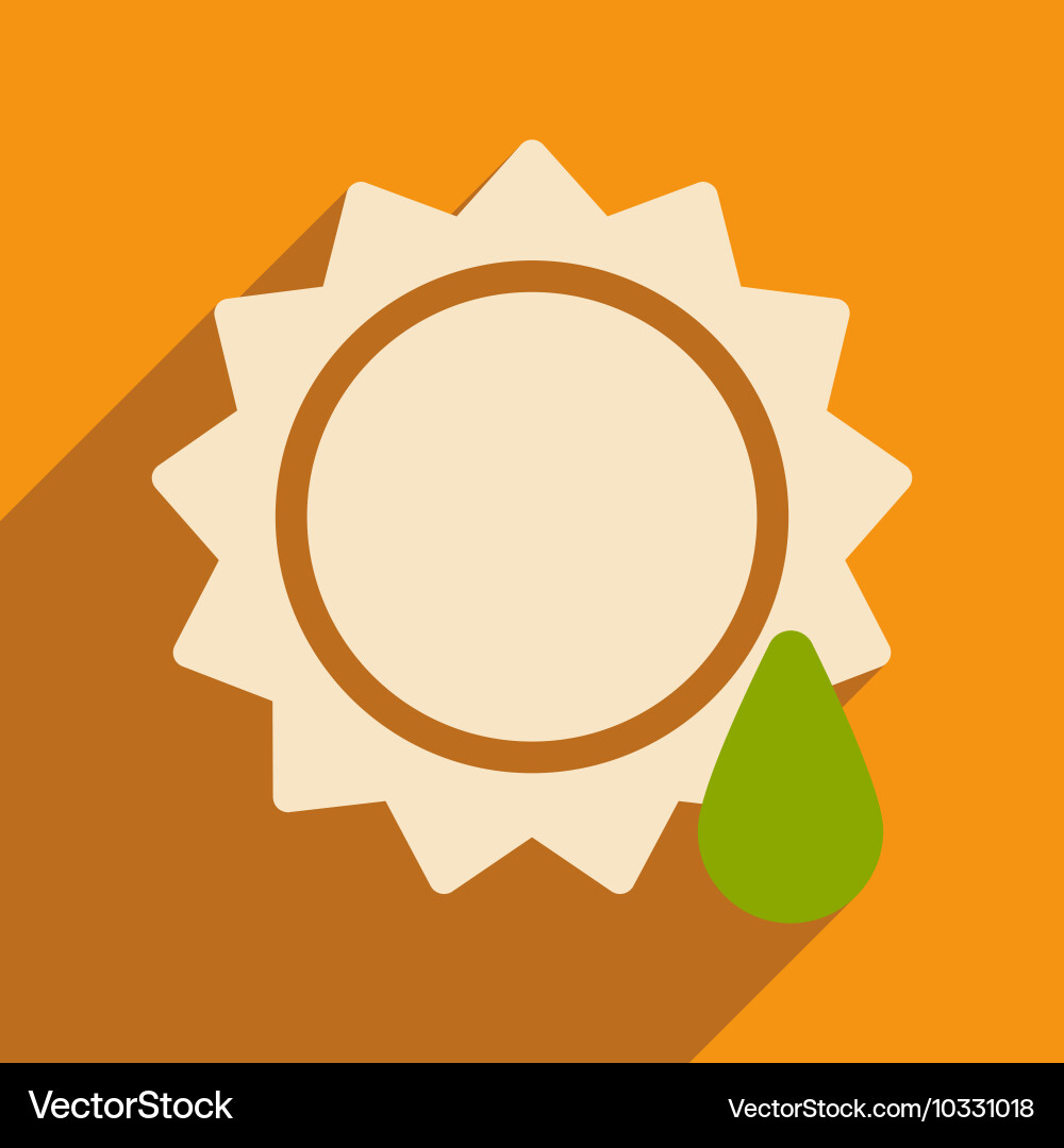 Flat with shadow icon and mobile application sun Vector Image