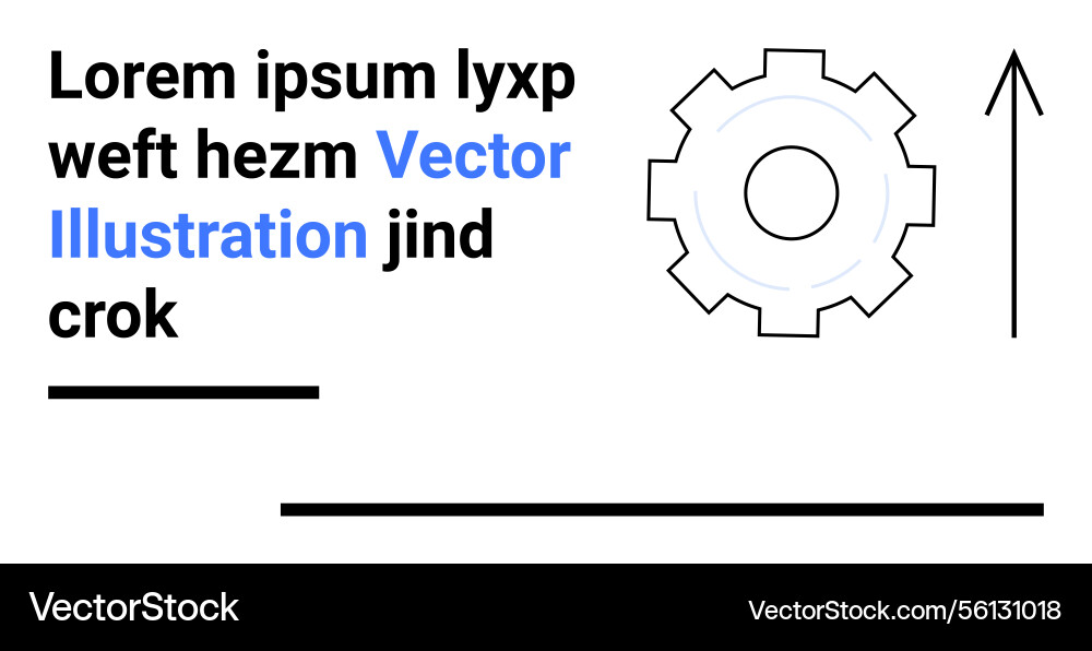 Gear mechanism with text elements and arrow Gear mechanism with text elements and arrow vector image