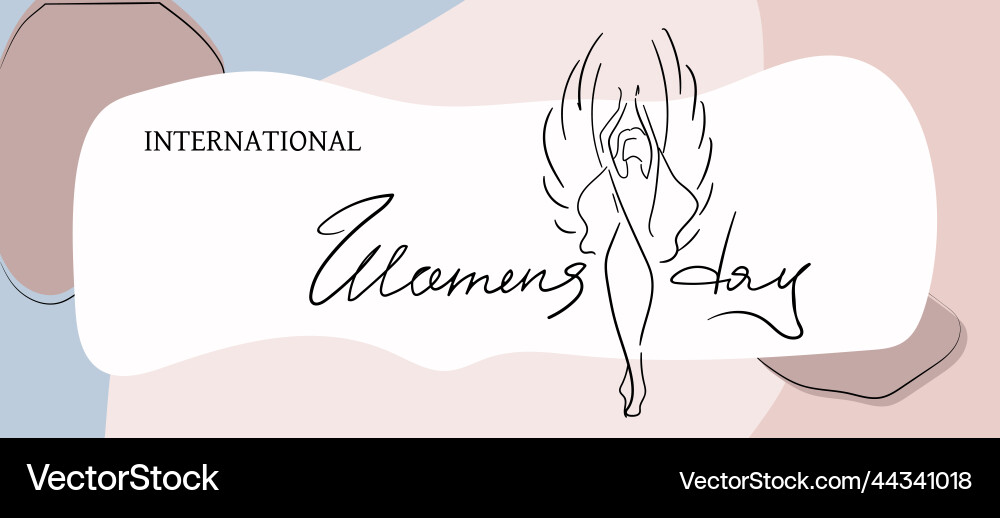 International women s day greeting banner womens International women s day greeting banner womens vector image