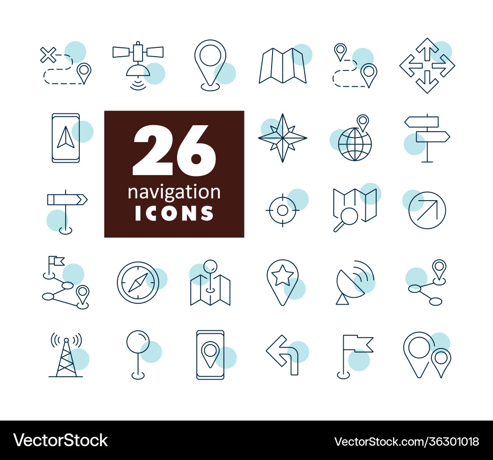 Maps location navigation icons set Maps location navigation icons set vector image