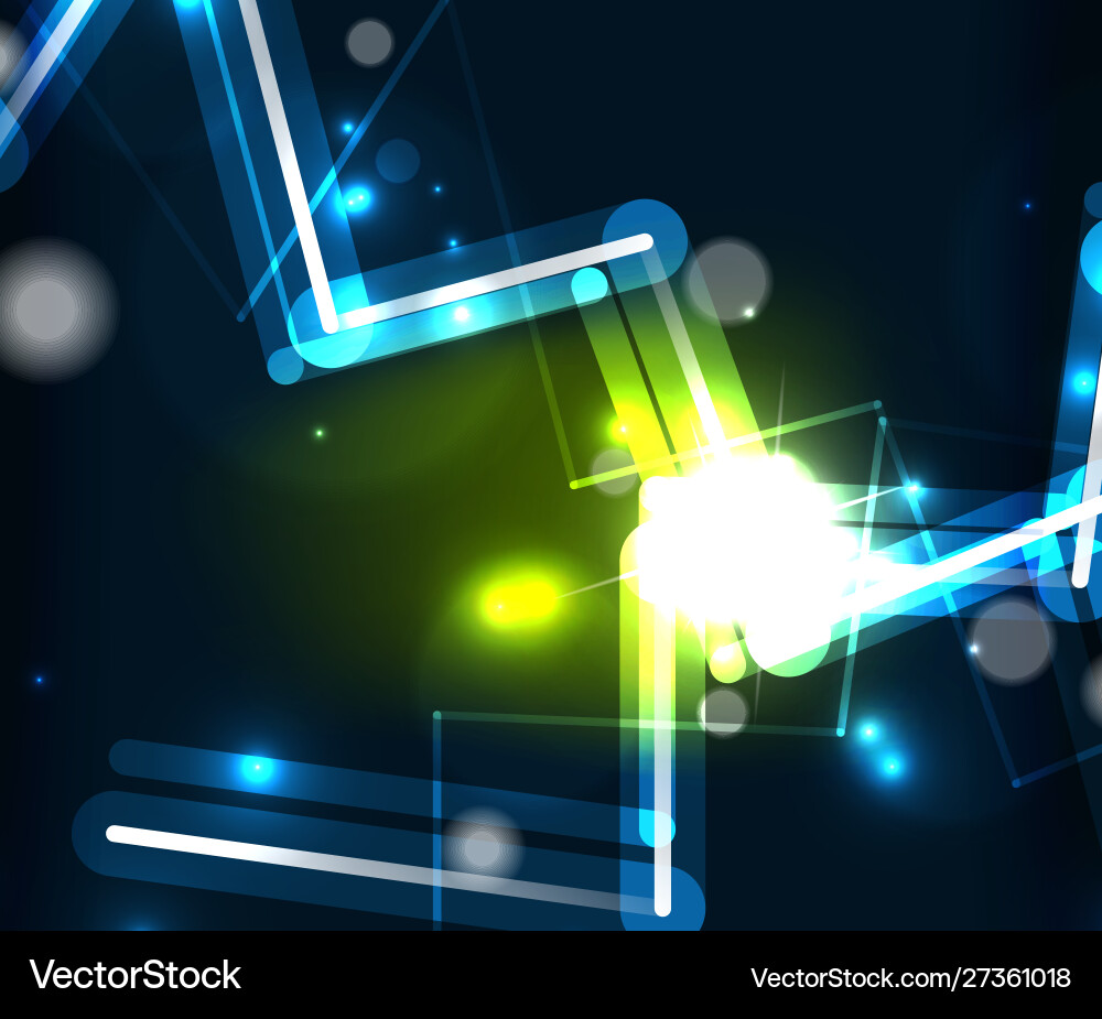 Neon zig zag lines glowing spark trail tracing Neon zig zag lines glowing spark trail tracing vector image