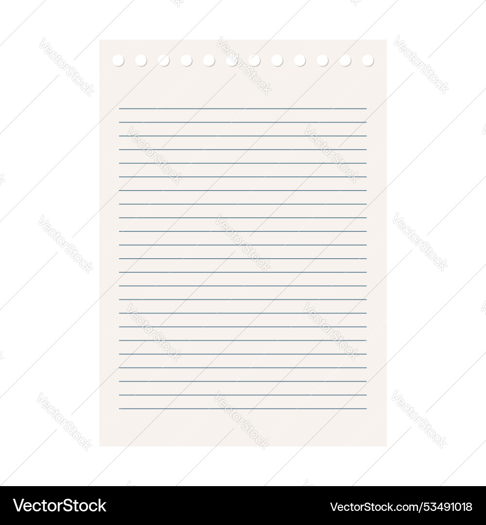 Paper page in flat style sheet with lines Paper page in flat style sheet with lines vector image