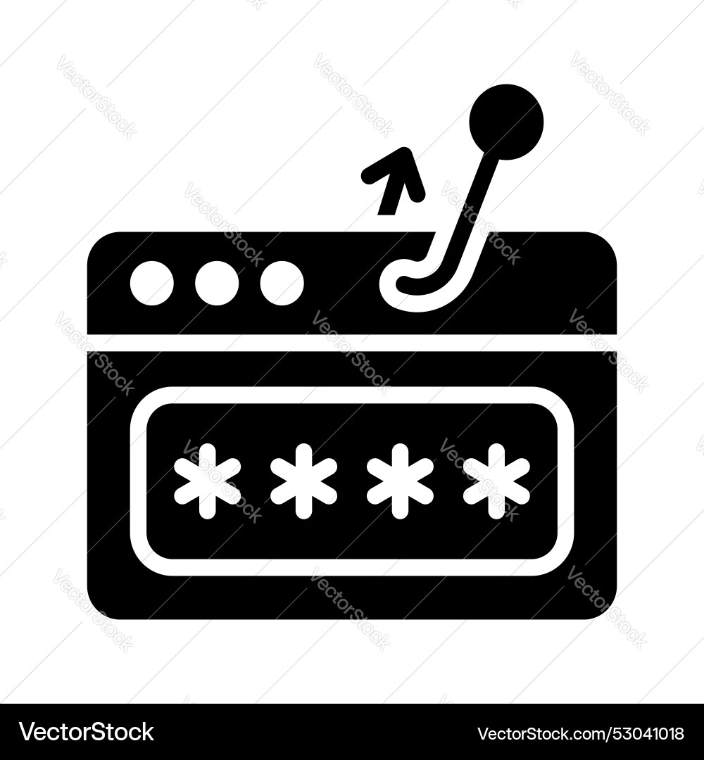 Phishing password icon hacker attack and web vector image