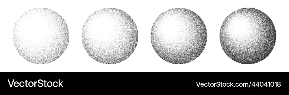 Round shaped dotted objects stipple elements Round shaped dotted objects stipple elements vector image
